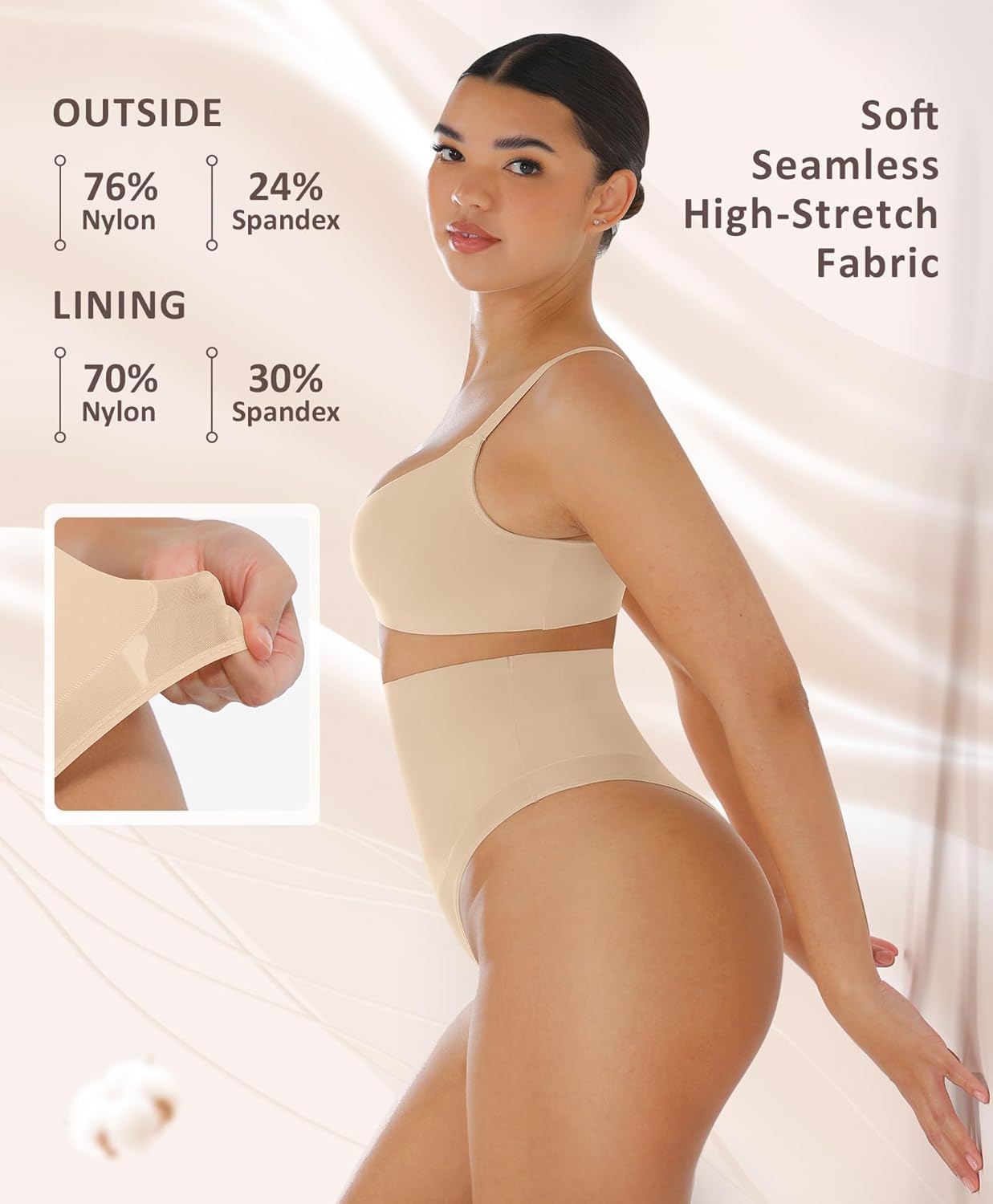 FeelinGirl Thong Shapewear Tummy Control Mid Waisted Seamless Shapewear for Women Moderate Compression - Image 5