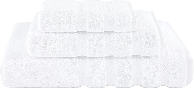 American Soft Linen Luxury 4 Piece Bath Towel Set, 600 GSM 100% Cotton Turkish Bath Towels for Bathroom, 27x54 in Extra Large Bathroom Shower Towels, White