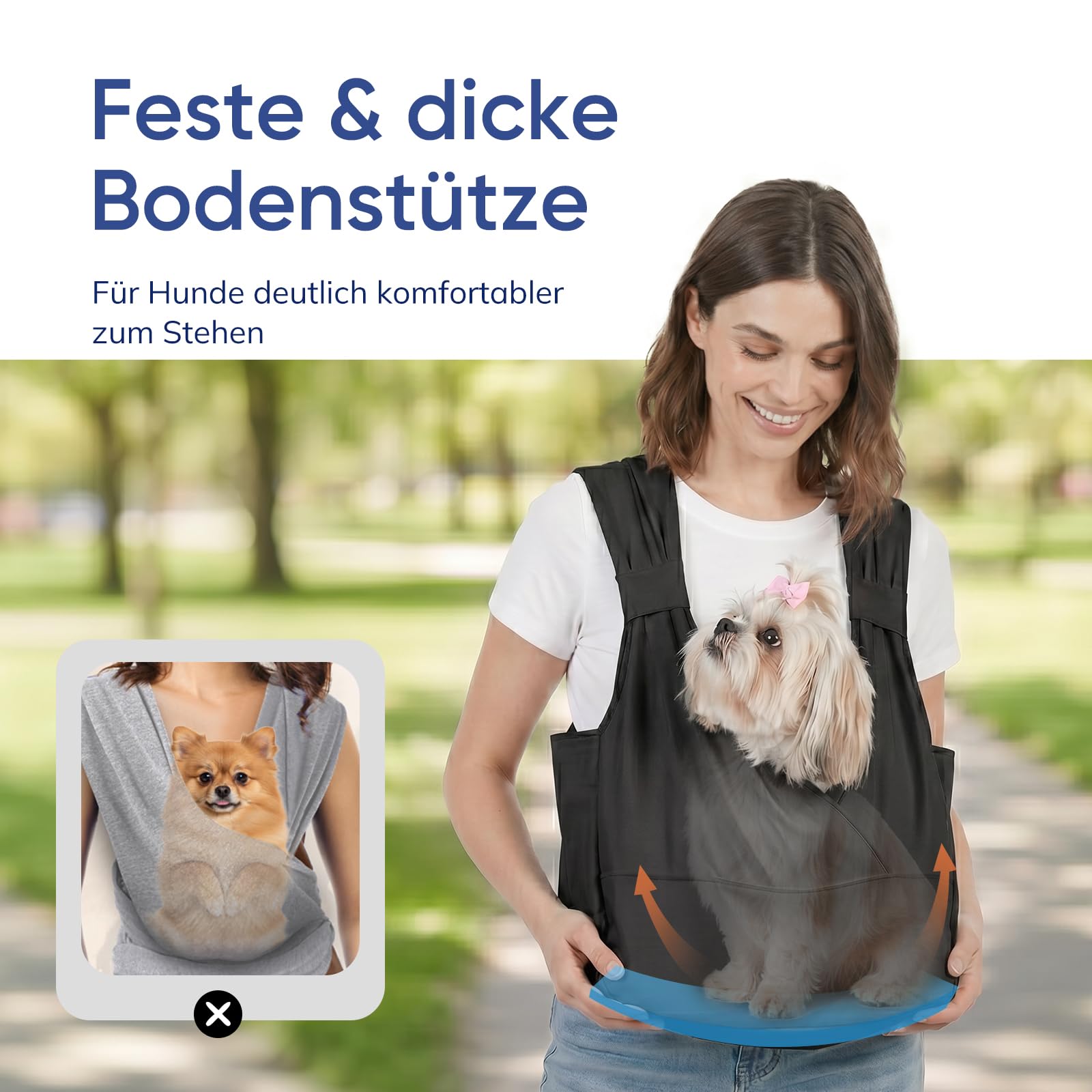 Supet Gepolsterten Gurten Hundetragetasche für kleine Hunde mit Bodenstütze