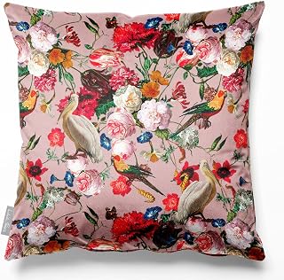 Izabela Peters Cushions With Covers Included, Filled Cushion, Eco-Friendly Velvet Cushions, 40 cm, Peruvian Paradise - Rosewater, Chair Cushions, Sofa Cushions, Seat Cushions