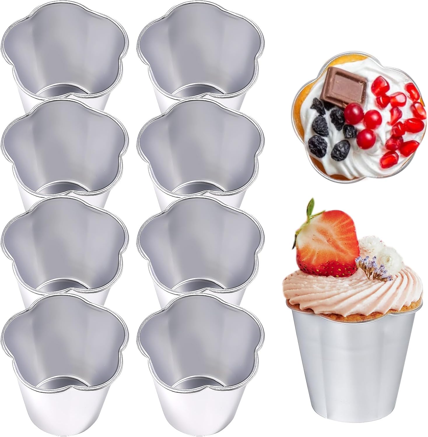 SDUSEIO 10 Pieces Popover Pans Nonstick Aluminium Pudding