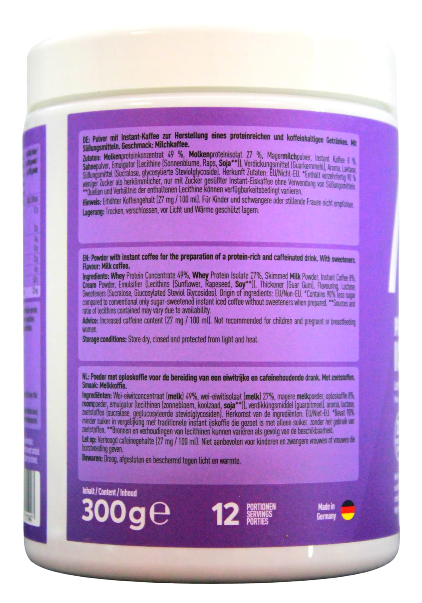 More Protein Iced Coffee Latte Macchiato Flavour Getränkepulver, (1 x 300g)