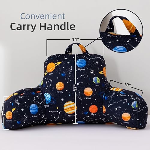 Miniatura 10 de A Nice Night Almohada de descanso para niños para leer y ver la televisión, almohada de descanso en cama con brazos para descansar con soporte de