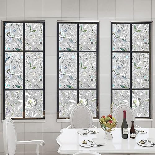 Miniatura 4 de Película de privacidad para ventana, tulipán 3D, calcomanías para ventanas de vitrales, vinilo decorativo para ventana, adhesivo estático para