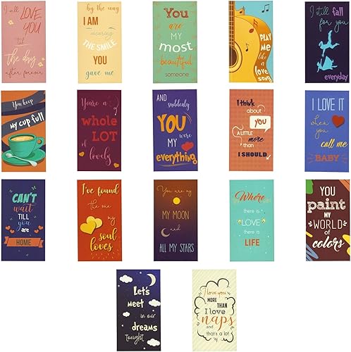 Miniatura 9 de Paper Junkie Paquete de 60 notas de amor para ella, 2 x 3.5 pulgadas, multicolor, cartulina de 8.82 oz/m², notas de amor para él con sobres incluidos