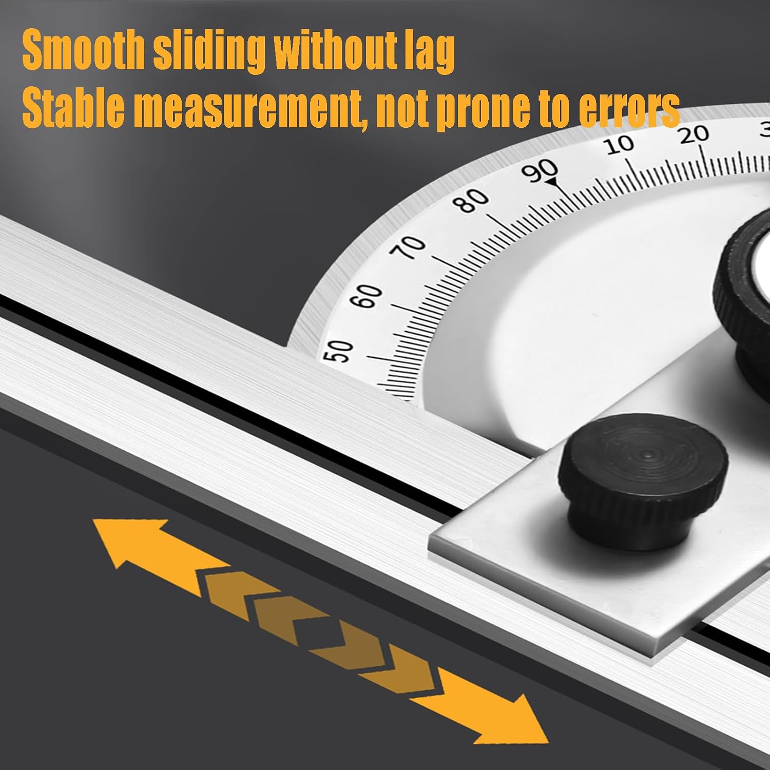 0-360° Universal Bevel Protractor, Detachable Stainless Steel Vernier Angle Ruler with Magnifying Glass, 5' Division Value, for Internal and External Angle Measurement