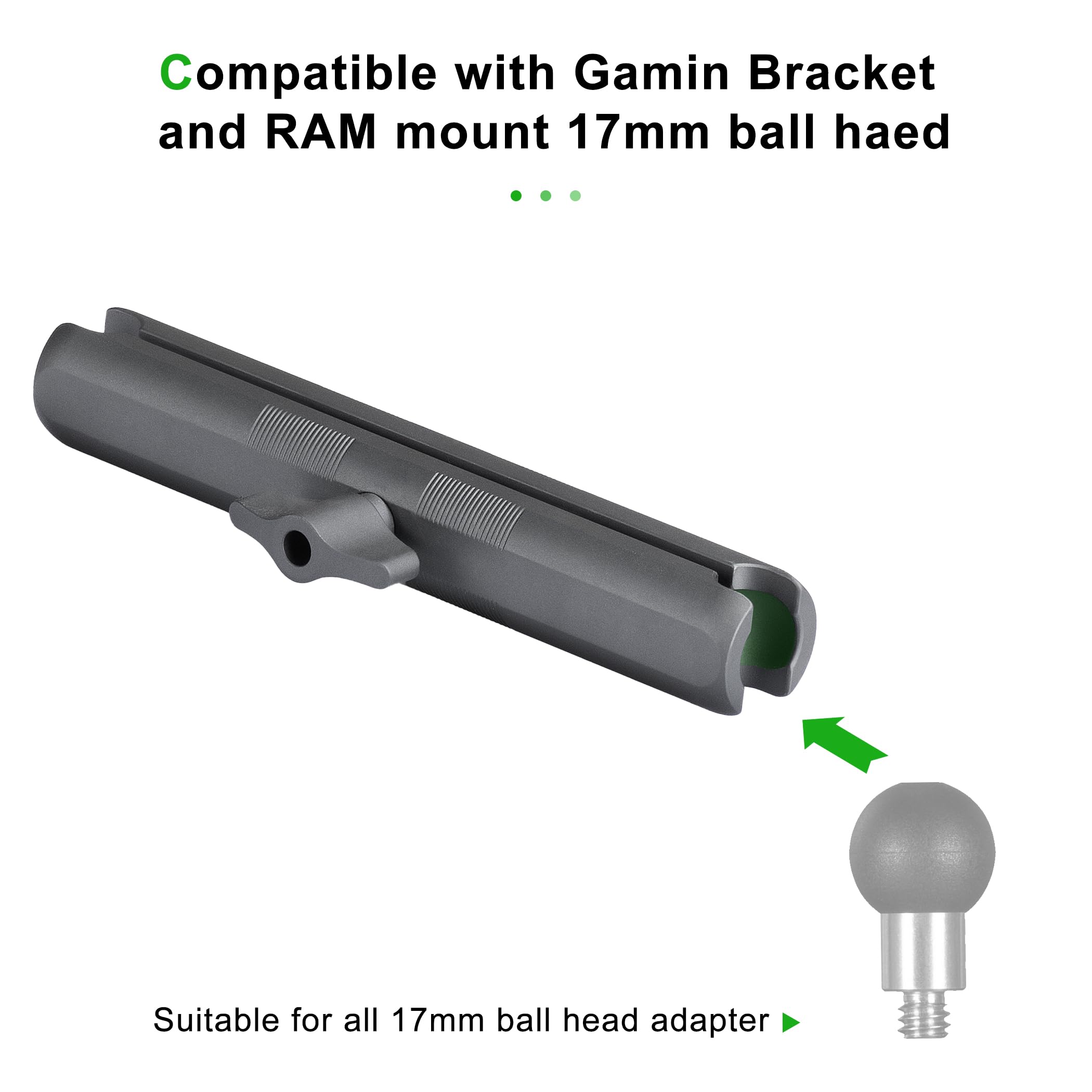FANAUE Aluminum 17mm Ball Head Double Socket Arm Only Supports Connects of 0.67