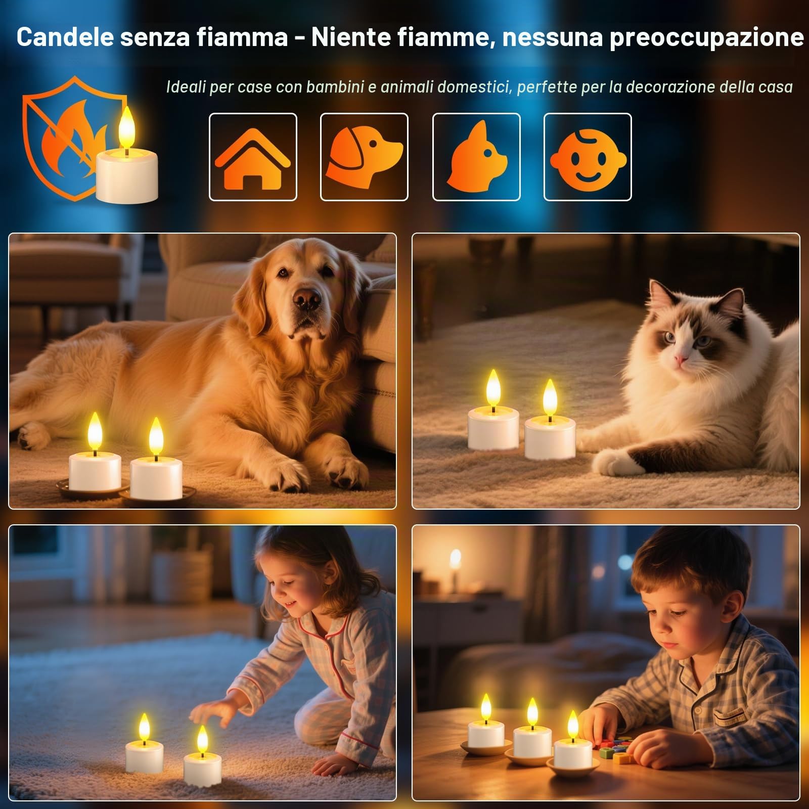 PChero Candele da tè ricaricabili con stazione magnetica, confezione da 6 candele elettriche senza fiamma a LED tremolanti con timer remoto per esterni, impermeabili, per casa, camera, bagno, giardino