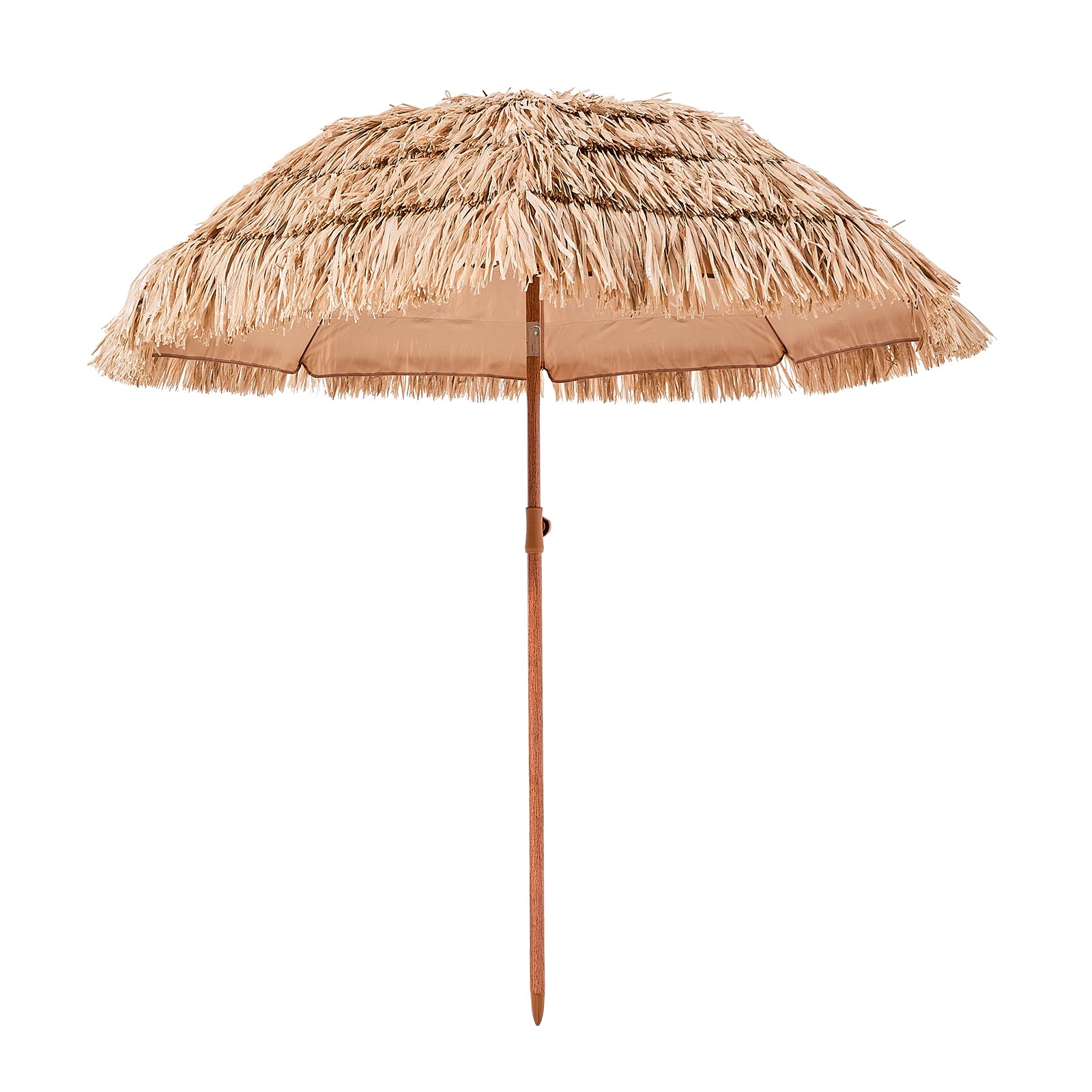 VEVOR Ombrello in paglia Hawaii, 2 m, inclinabile, ombrellone da spiaggia con paglia PP e 8 barre in metallo, ombrellone da giardino, ombrellone da mercato, ombrellone da terrazza, bordo piscina