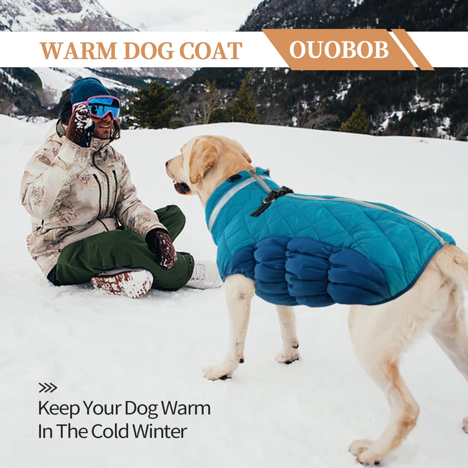 Giacca invernale per cani Accogliente cappotto riflettente impermeabile per cani, caldo indumento per animali domestici, abiti in pile per cani per la stagione fredda con chiusura a cerniera