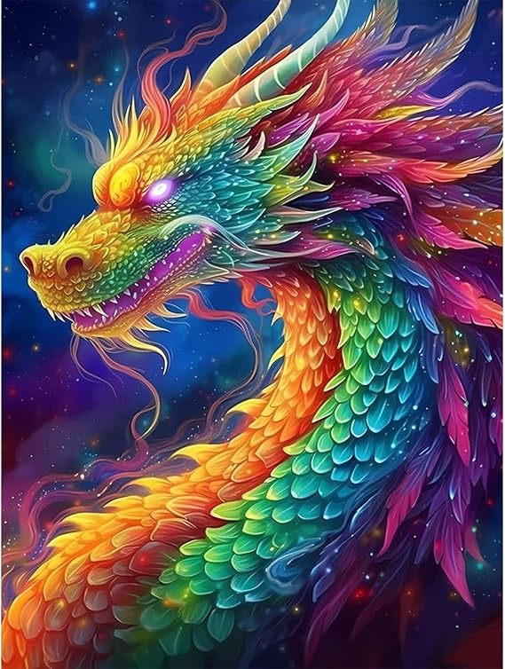 DPHERO DIY Cartoon Diamond Painting Kits voor Volwassenen, 5D Baby Dragon Diamond Art Kits voor beginners, Ronde Volledige Boor Draak Diamant Schilderkunst, DIY Schilderen op Nummers Diamond Art