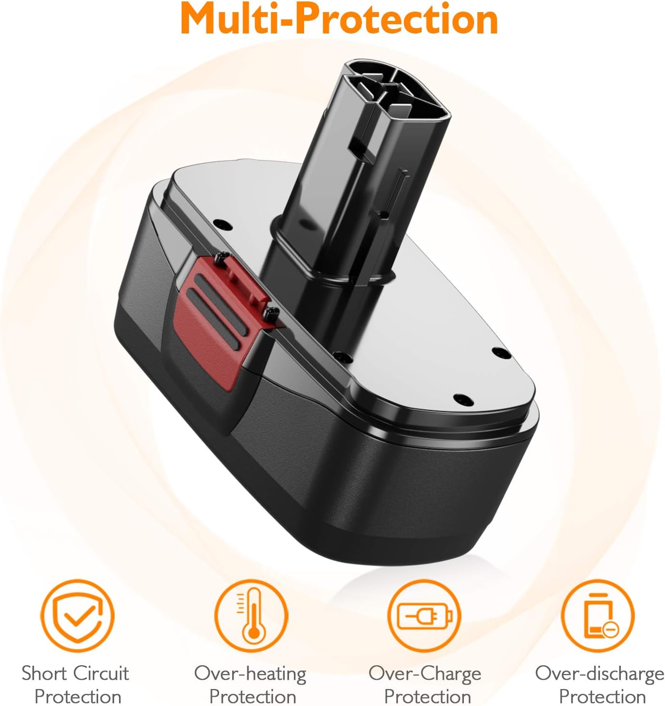 BABAKA C3 DieHard Battery for Craftsman 19.2 Volt 3700mAh Battery for 315.115410 315.11485 130279005 1323903 120235021 11375 11376 Cordless Drills 2 Packs