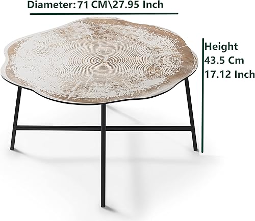 Miniatura 2 de Mesa de centro con estampado de papella, Mesa auxiliar redonda pequeña, Mesas de Centro para sala Mesa de centro de madera Sala de estar, Mesa de