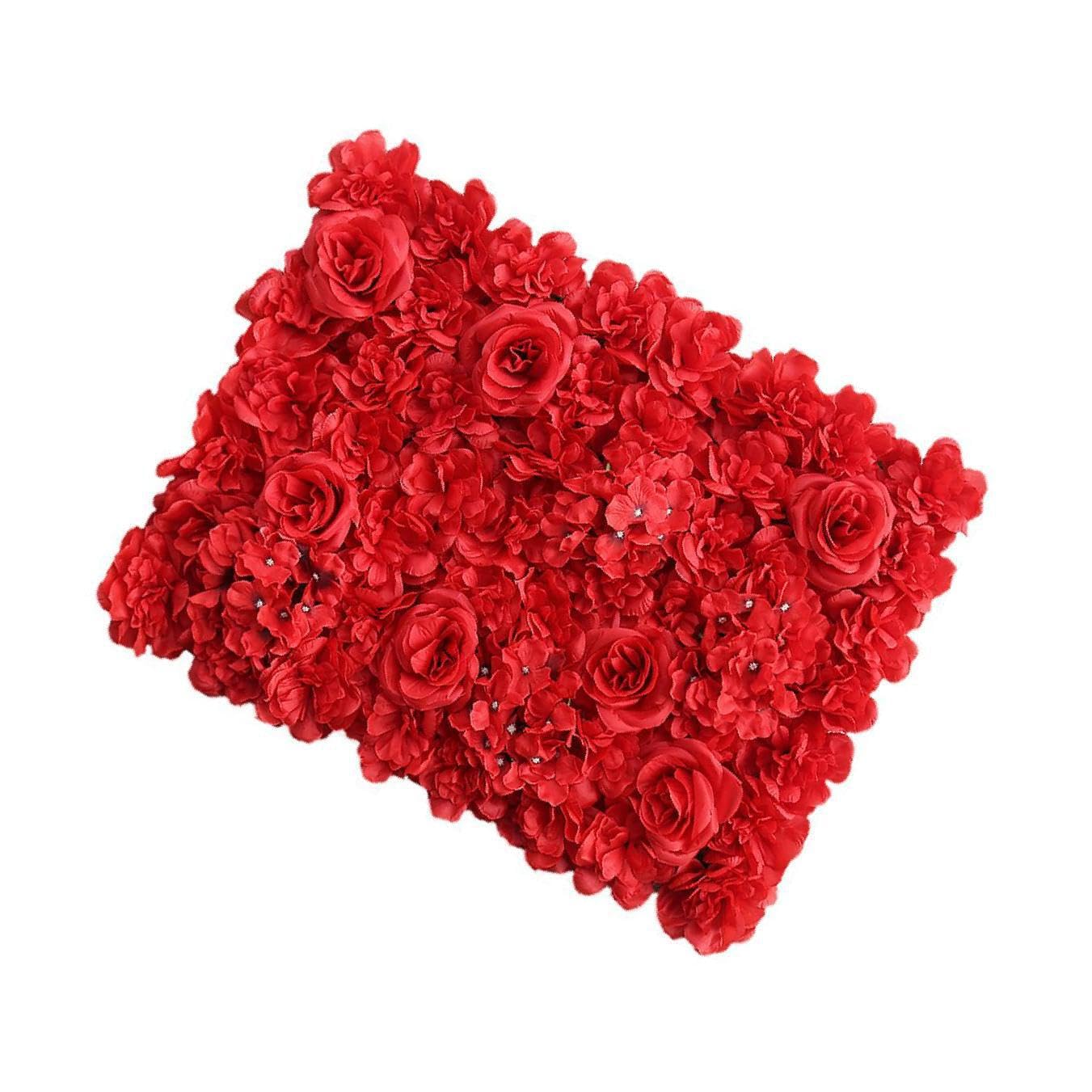 QUXVUIS Stunning Silk Hydrangea Artificial Rose Flower Wall Weddings Red Floral Backdrop