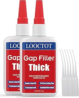 60g(2.12 oz) Gap Filler Thick Super Glue Premium Adhesive,CA Glue for Woodworking, Woodturning, Hobby Models, Glass, Plastic, Rubber, Metal.Quick-Dry Waterproof Clear