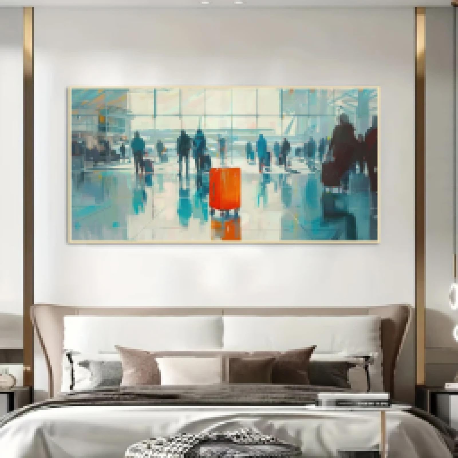 Impression sur toile moderne valise rouge affiche murale 30x60cm - 8