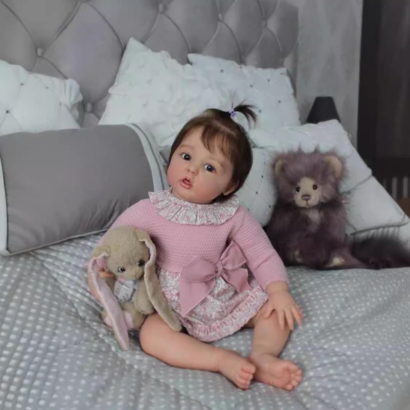 Bambino Bambole Reborn 22 Pollici 55CM Realistica Neonata Bambola Realistica Baby Doll Corpo Morbido Tutta In Silicone Bambole Reincarnate Reale Aprire Gli Occhi