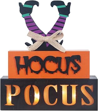 MEETYAMOR Cad lar Bayram  S slemeleri   Mekan, 3 Katmanl  Bacak Blo u Cad lar Bayram  Dekoru, LED Cad lar Bayram  I klar  HOCUS POCUS  aret Ev i in Pocus Pocus S slemeleri, Cad lar Bayram  Partisi