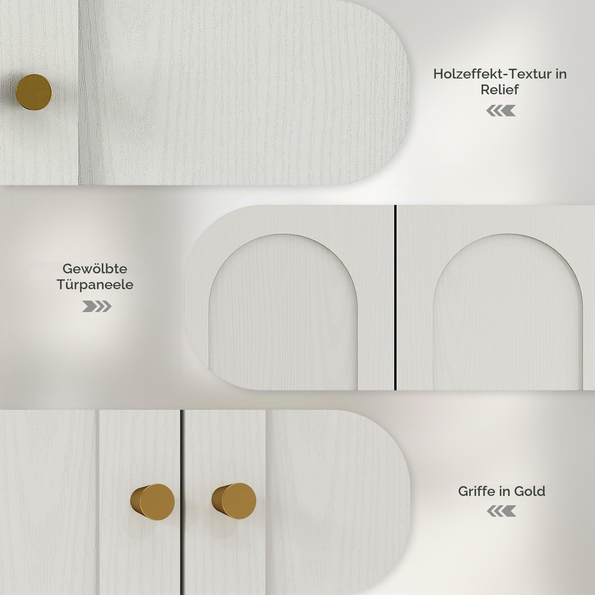 HOMCOM Bad Wandschrank, Moderner Medizinschrank, Weiße Holzmaserung