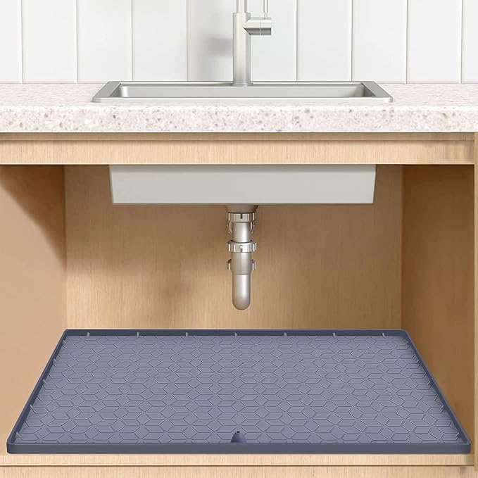 Under Sink Mat for 36" Silicone Waterproof Mat, Kitchen