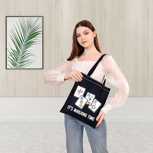 Vista 6 de BDPWSS Mahjong Tote Bag Mahjong Lover Gift Mahjong Fan Gift Mahjong Player Gift It's Mahjong Time Mahjong Game Gift