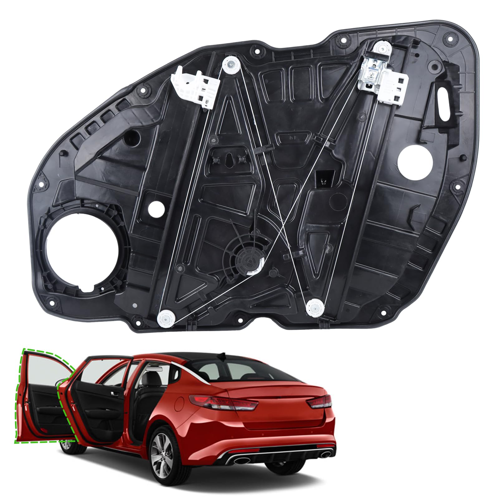 Front Left Driver Side Power Window Regulator with Panel w/o Motor Compatible for 2016-2021 KIA Optima 82471-D4000