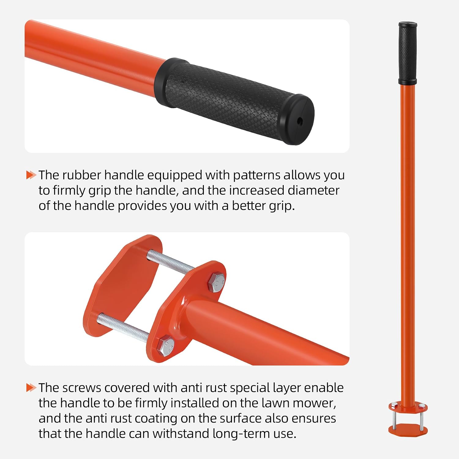 Mowers Mount Assist Handle Compatible with Bad Boy Mowers, Grab Assistant Handles for 088-3500-00 (Except the R Series), Orange