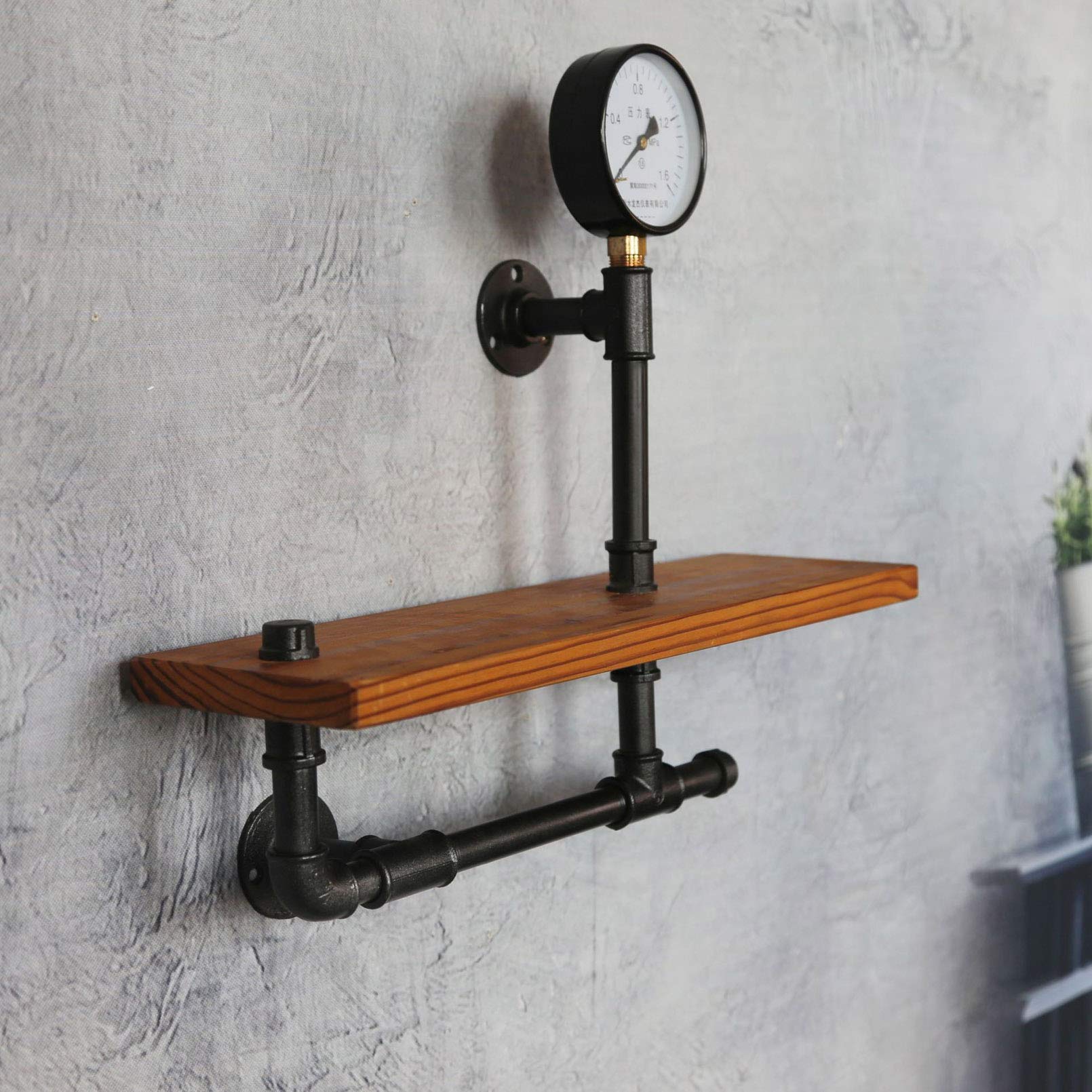 Regal Industrial Regale Für Die Wand Vintage Industrielle Wandregal Industrial Regal Pipe Display Wandmontage Bücherregal Heavy Duty Punk Style Black Storage,Schwarz