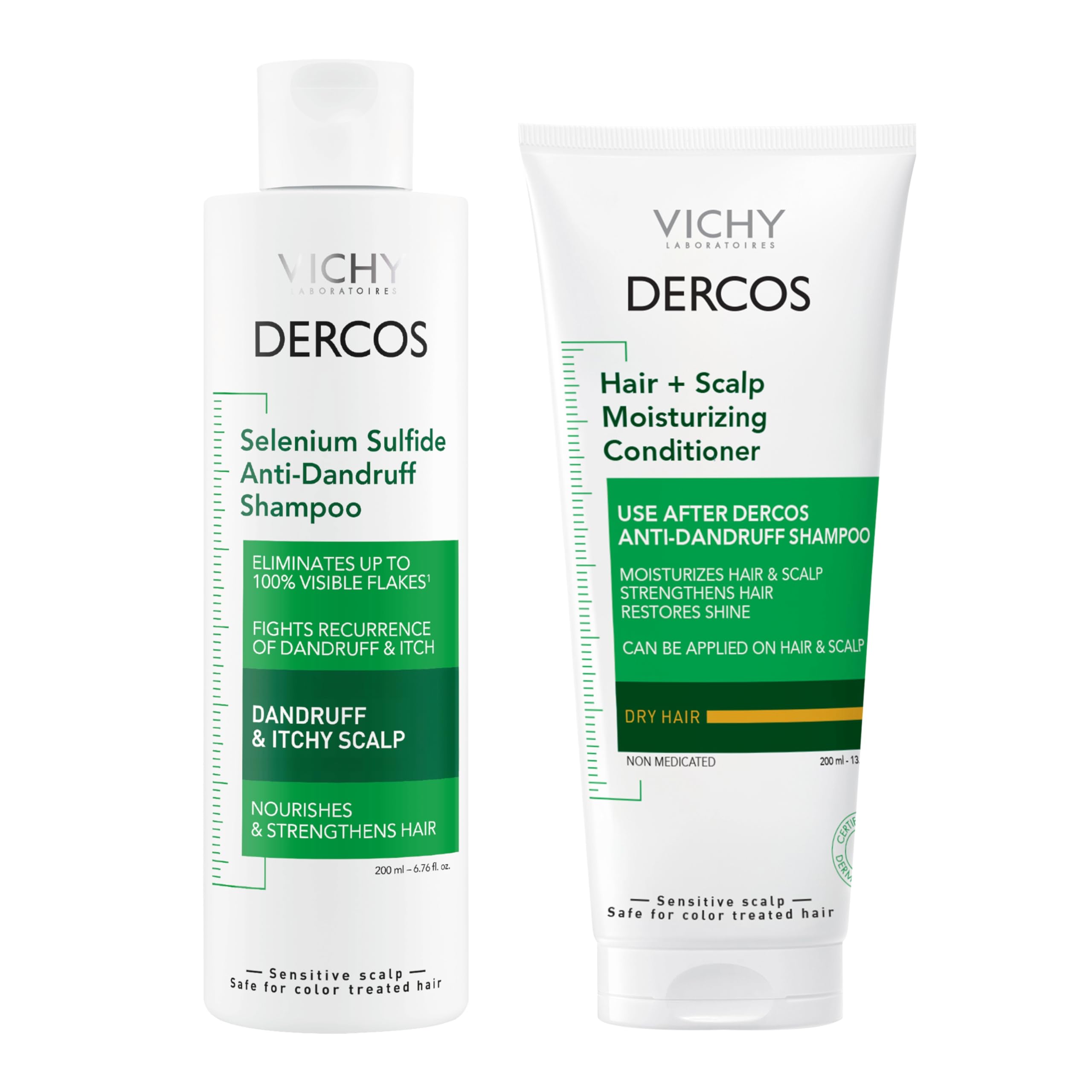 Dercos Dandruff Shampoo Antifungal Dry Scalp Treatment Itchy Scalp Relief Prescription Strength Selenium Sulfide Comparable to 2 Ketoconazole