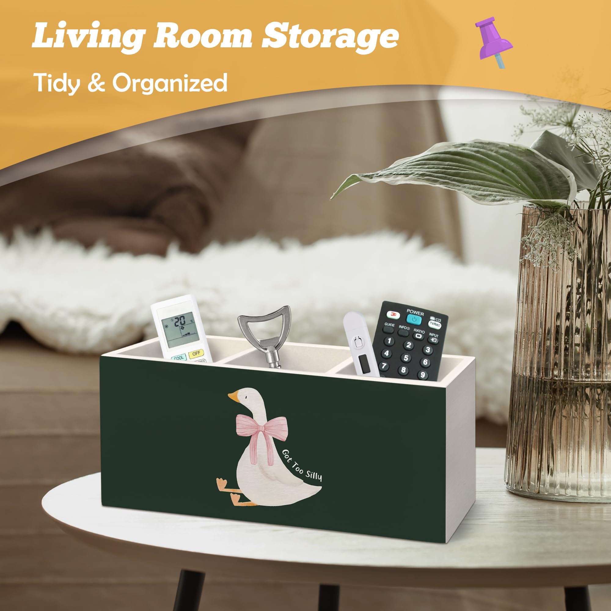 Portapenne verde scuro a forma di oca, organizer per accessori da scrivania, regalo in legno, decorazione da scrivania per bambini e ragazze, stanza dei bambini, camera da letto, stanza dei