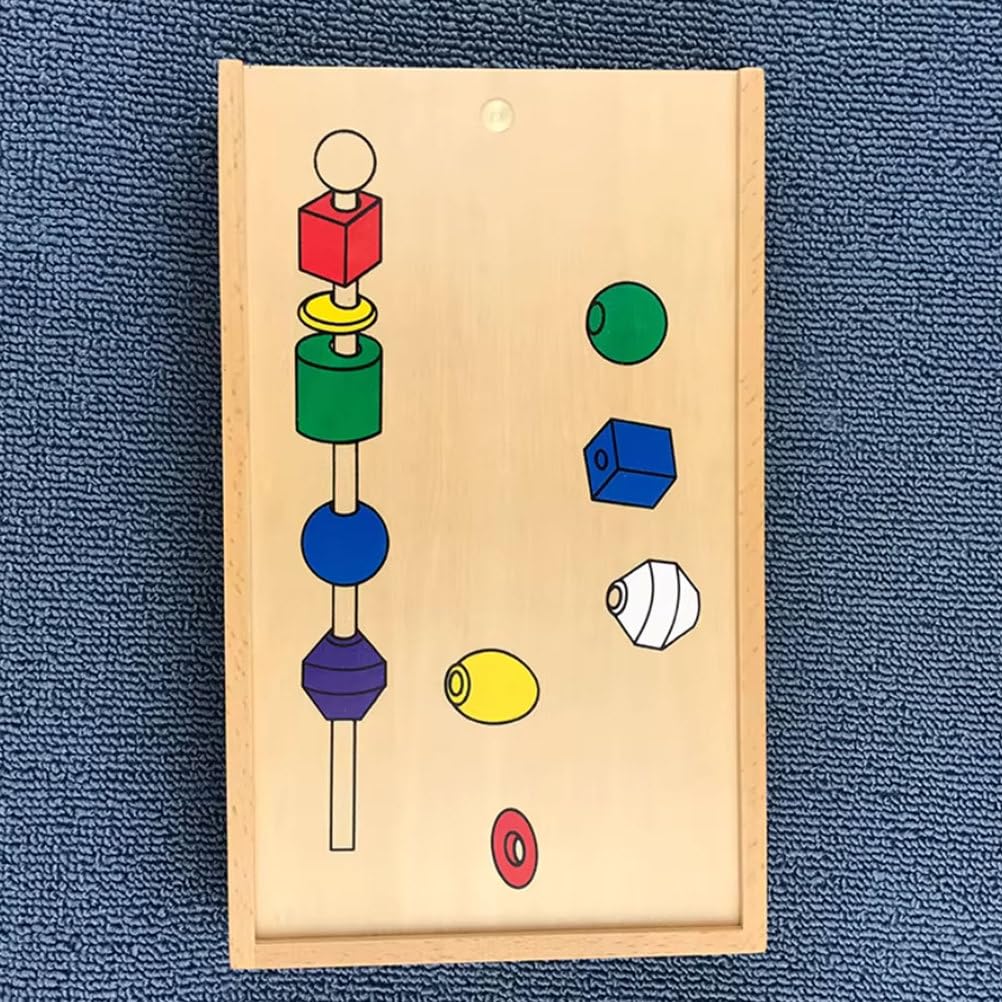 Montessori Drewniane Koraliki Trój-ciało Sześć-Kolorów Zabawki Wczesnodziecięce Rozwój Sensoryczny Szkolenie Intelektualne