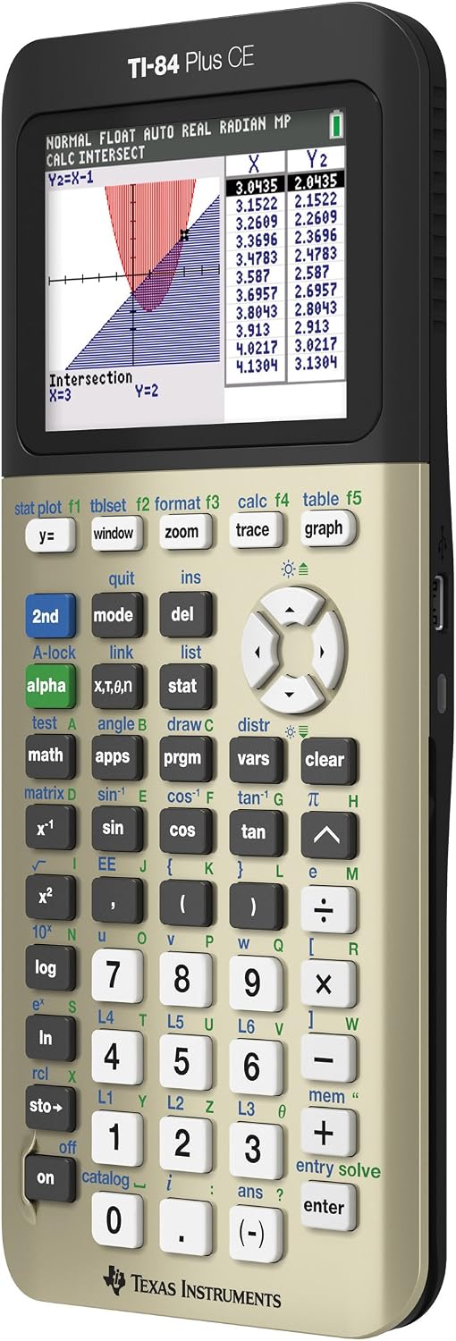 Texas Instruments TI-84 Plus CE Color Graphing Calculator, Golden Ratio (Metallic)