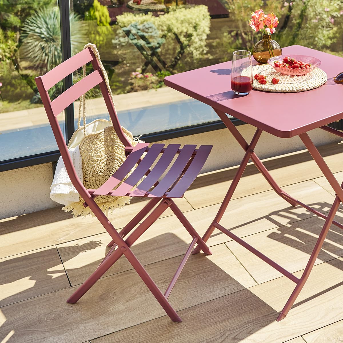 Chaise de jardin pliante Greensboro Graphite - Hespéride | Leroy Merlin
