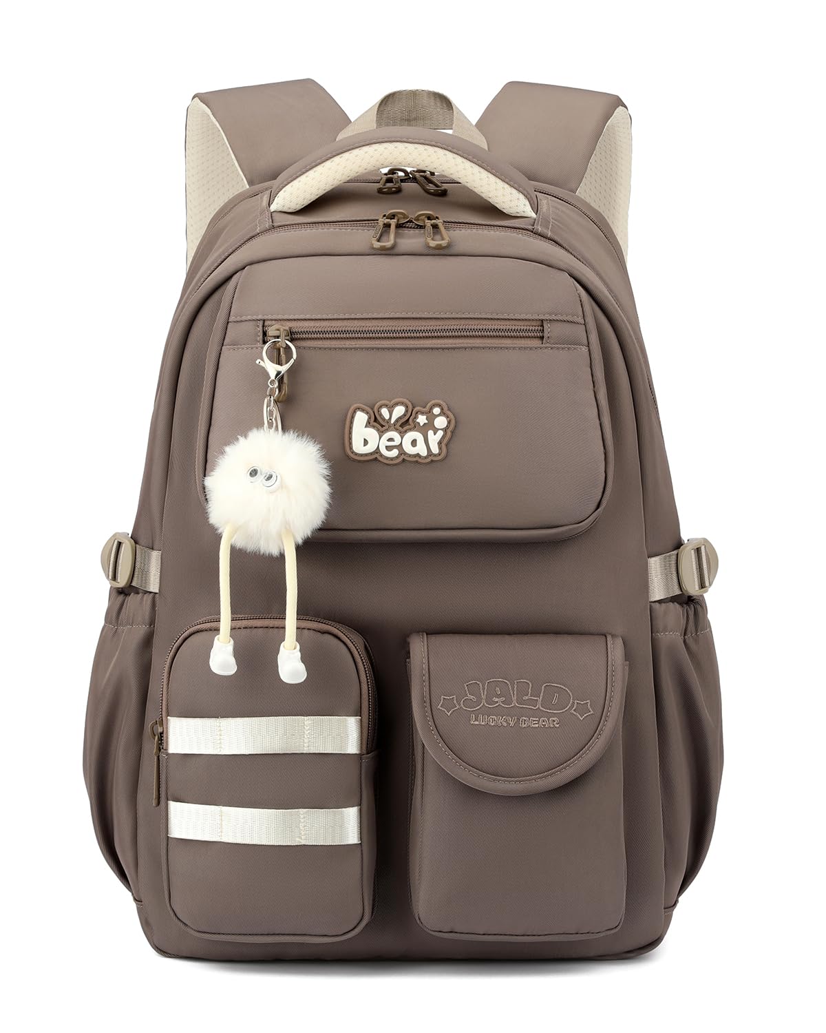 Amythe Mochila Escolar para Niñas Adolescentes, Mochila Colegio Chicas Impermeable Ergónomica, Mochilas Escolares Casual para Portátil 15.6", Apta para Carro, 10-18 Años -Marrón