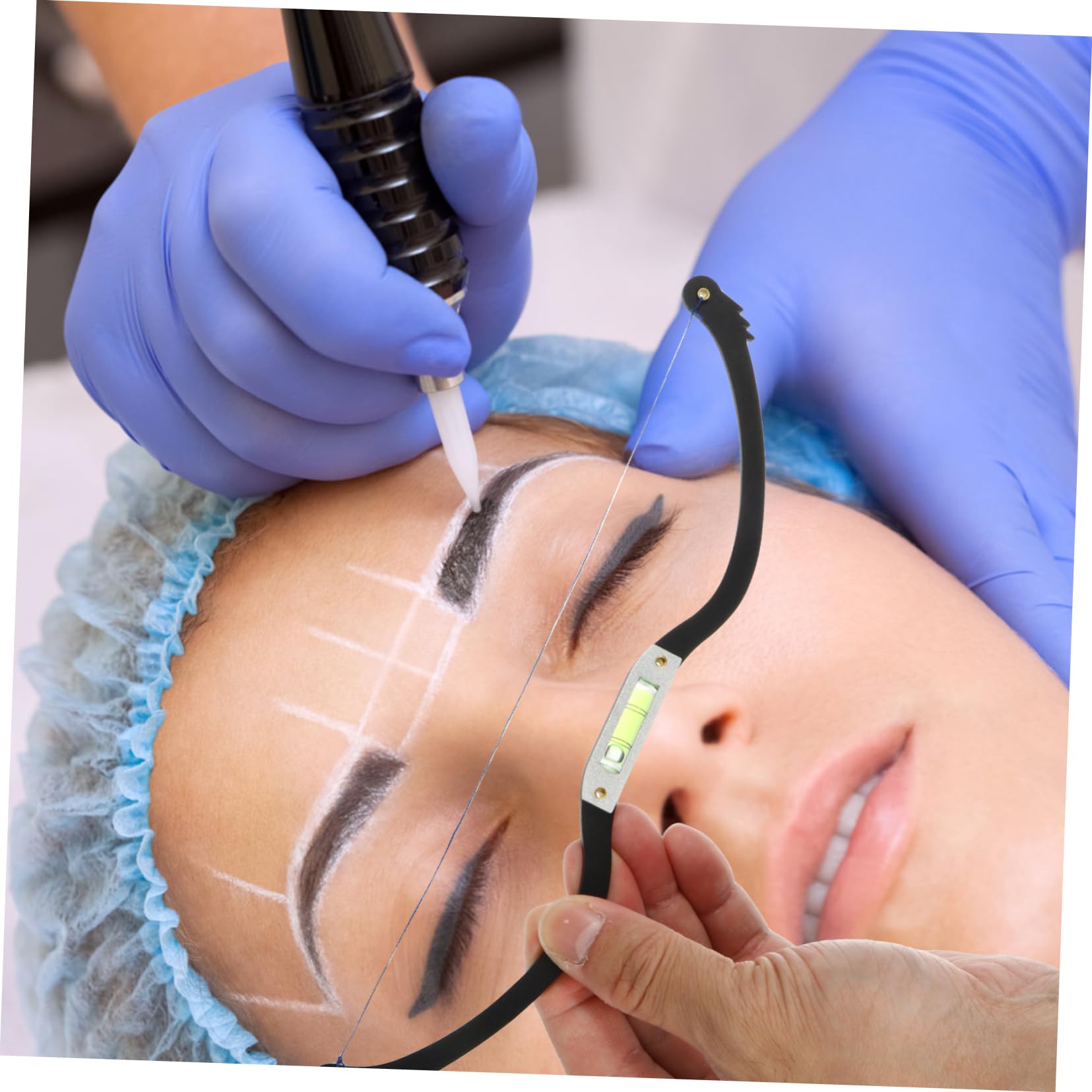 Healvian 2pezzi Kit Per Modellare Sopracciglia Con Righello Di Posizionamento e Strumento Di Misurazione Per Cosmetici e Disegno Sopraccigliare Accessorio Preciso Per Sopracciglia