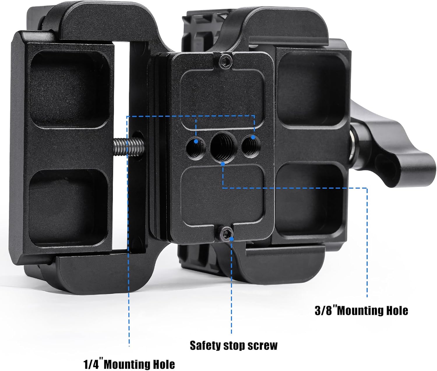 Rifle Clamp for Tripod - Heavy Duty Arca Swiss Saddle Mount with Quick Release, 1/4"&3/8" Screw Holes, Universal Hunting/Shooting Clamp Rest