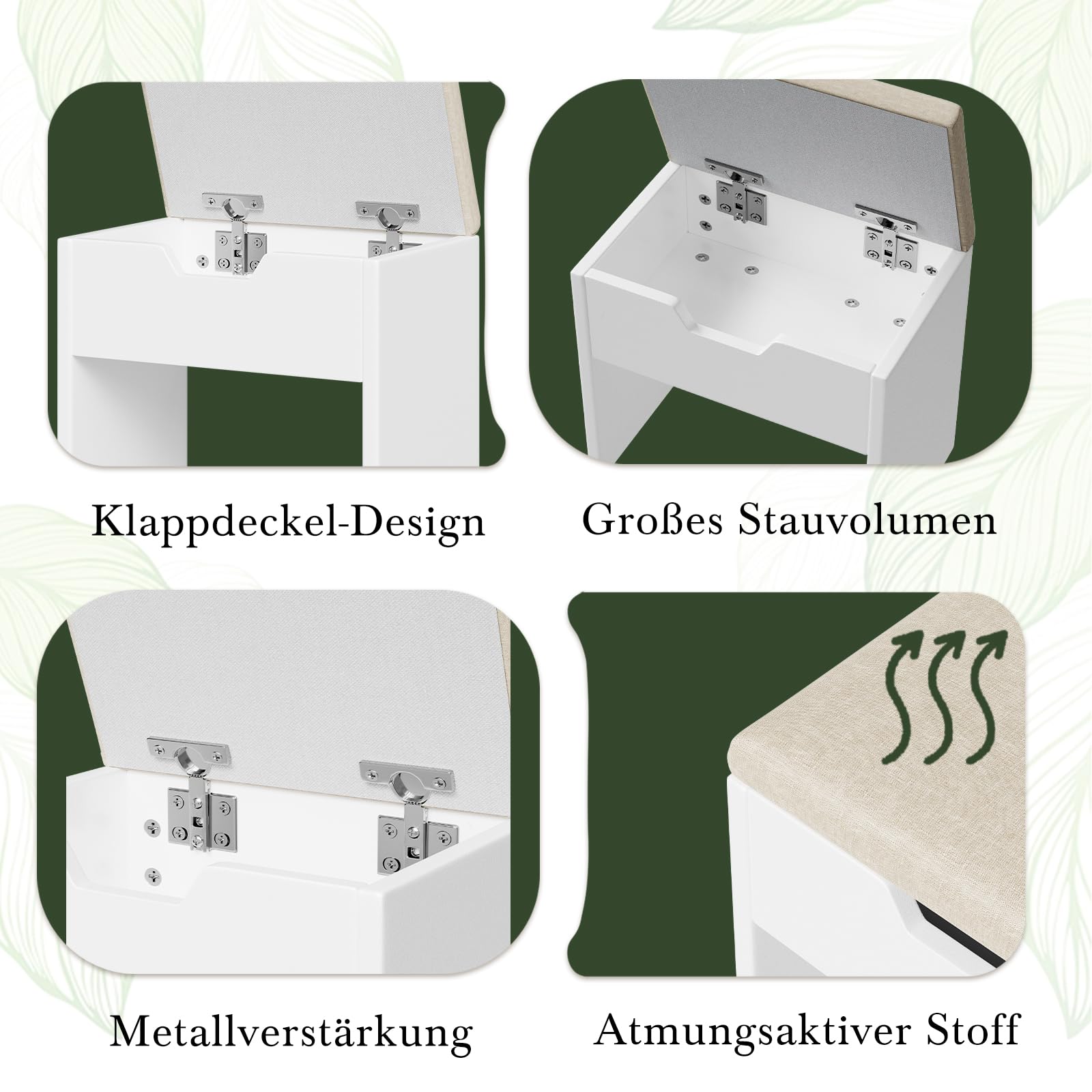 Devoko Schminktisch mit Beleuchtung und Hocker, 115cm Schminktisch mit Spiegel, 7 Schubladen & Steckdose, Moderner Frisiertisch mit LED Licht, Makeup Tisch mit Stuhl, Weiß
