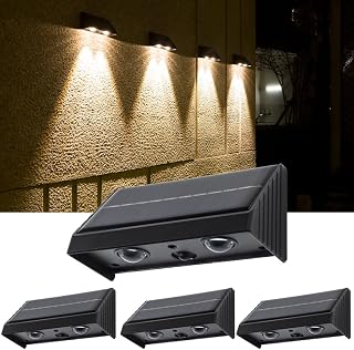 Lights for Outdoor Fence, Porch, Wireless and 1200Mah Warm Spotlights, 4 Security Outdoor Lights Led Waterproof Led Battery with Bright Backyard Bright Packs