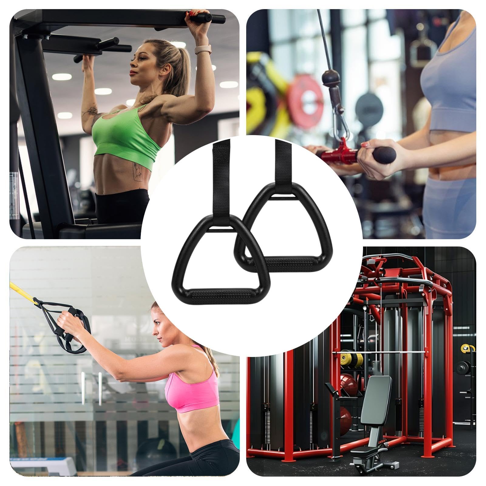 Anillos de gimnasia para dominadas, anillos de gimnasia ajustables, anillos de ejercicio antideslizantes, equipo de gimnasia, equipo de entrenamiento en casa, equipo de fitness para dominadas