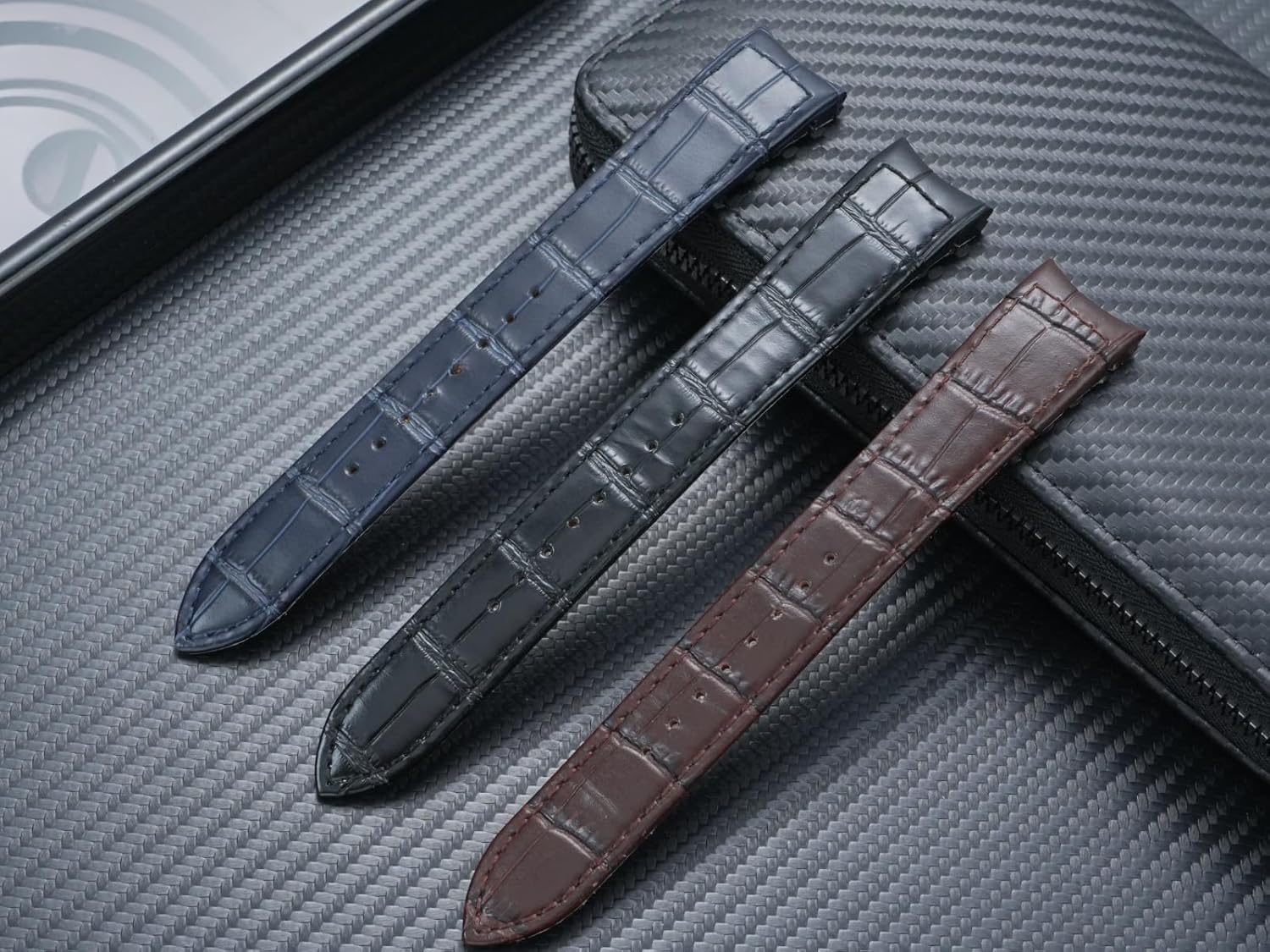 Compatible with Seiko Premier Series SNP093, 096, 114, 115, 127 Business Fashion Original Curved End Genuine Leather Strap - 21mm