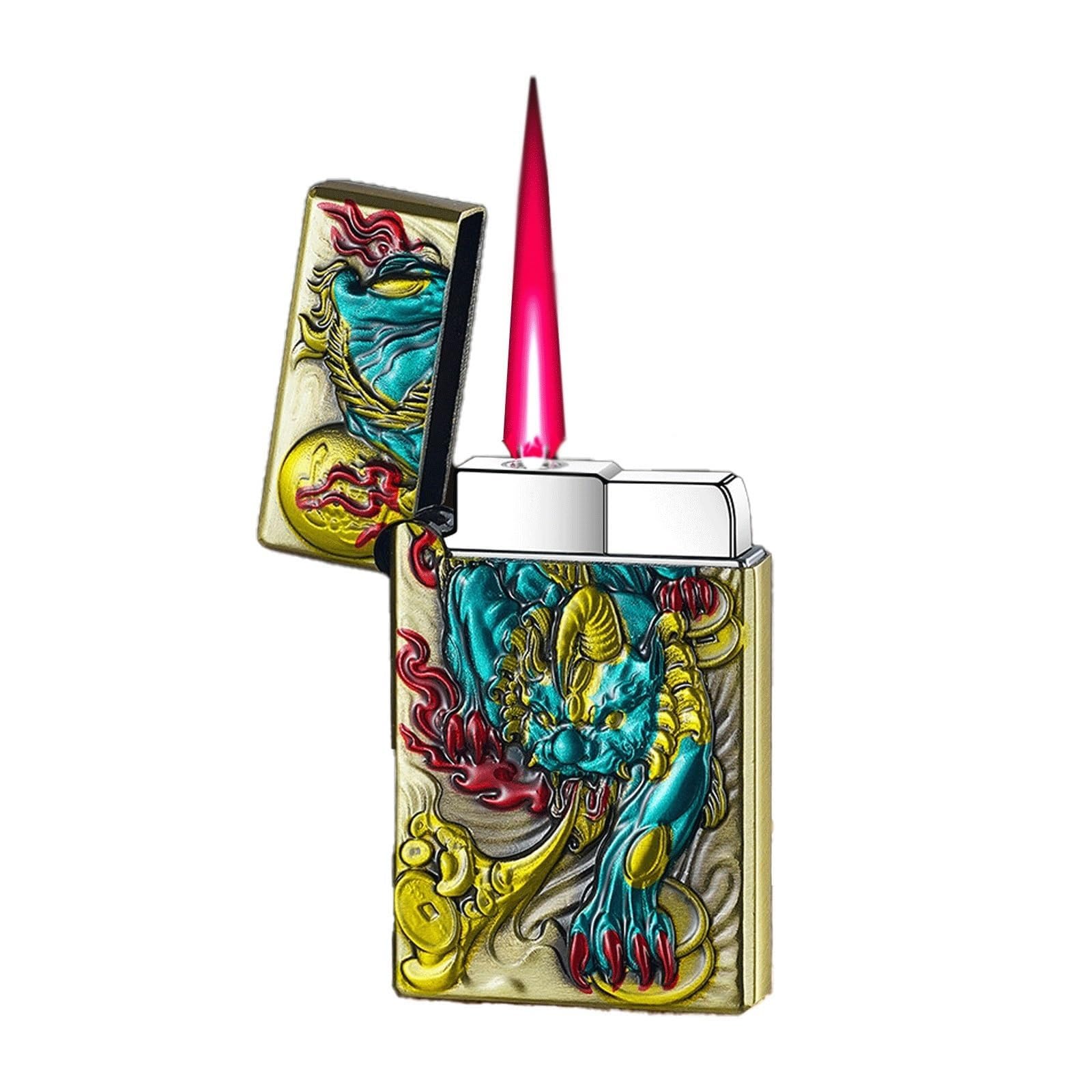 Briquet au butane tempête avec flamme réglable et design antique pour bougie
