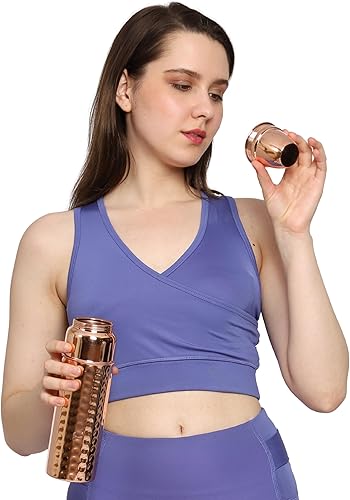 Miniatura 9 de HealthGoodsIn Termo martillado de cobre puro con forma ecológica, beneficios ayurvédicos cosechadores, sin forro, sin recubrimiento y sin laca, 30.4