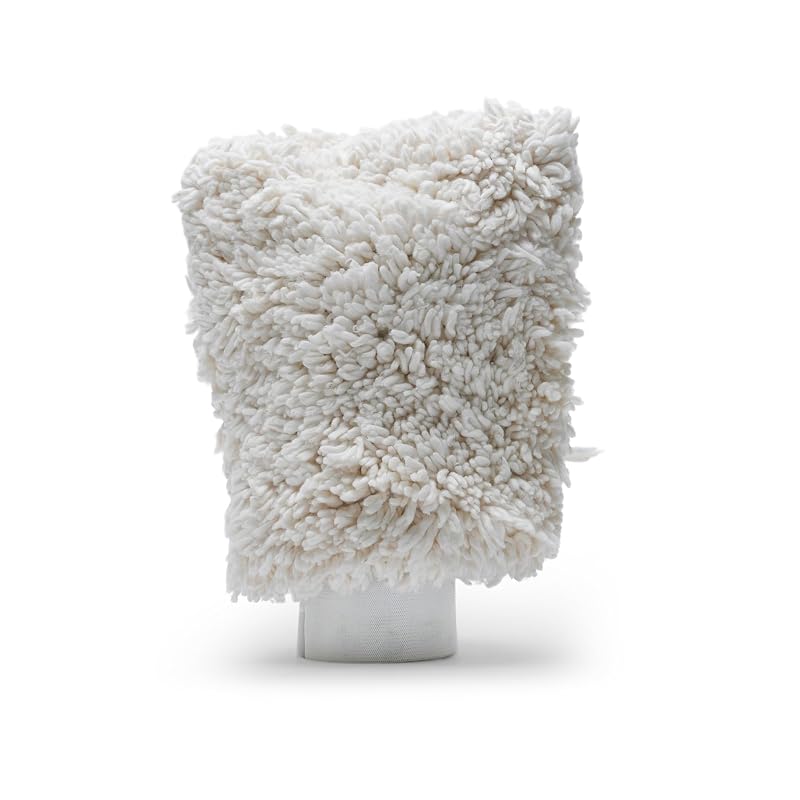 Luva de lavagem automotiva de chenille SM Arnold Stayfree SNOW WHITE com punho, 27,9 x 20,3 cm