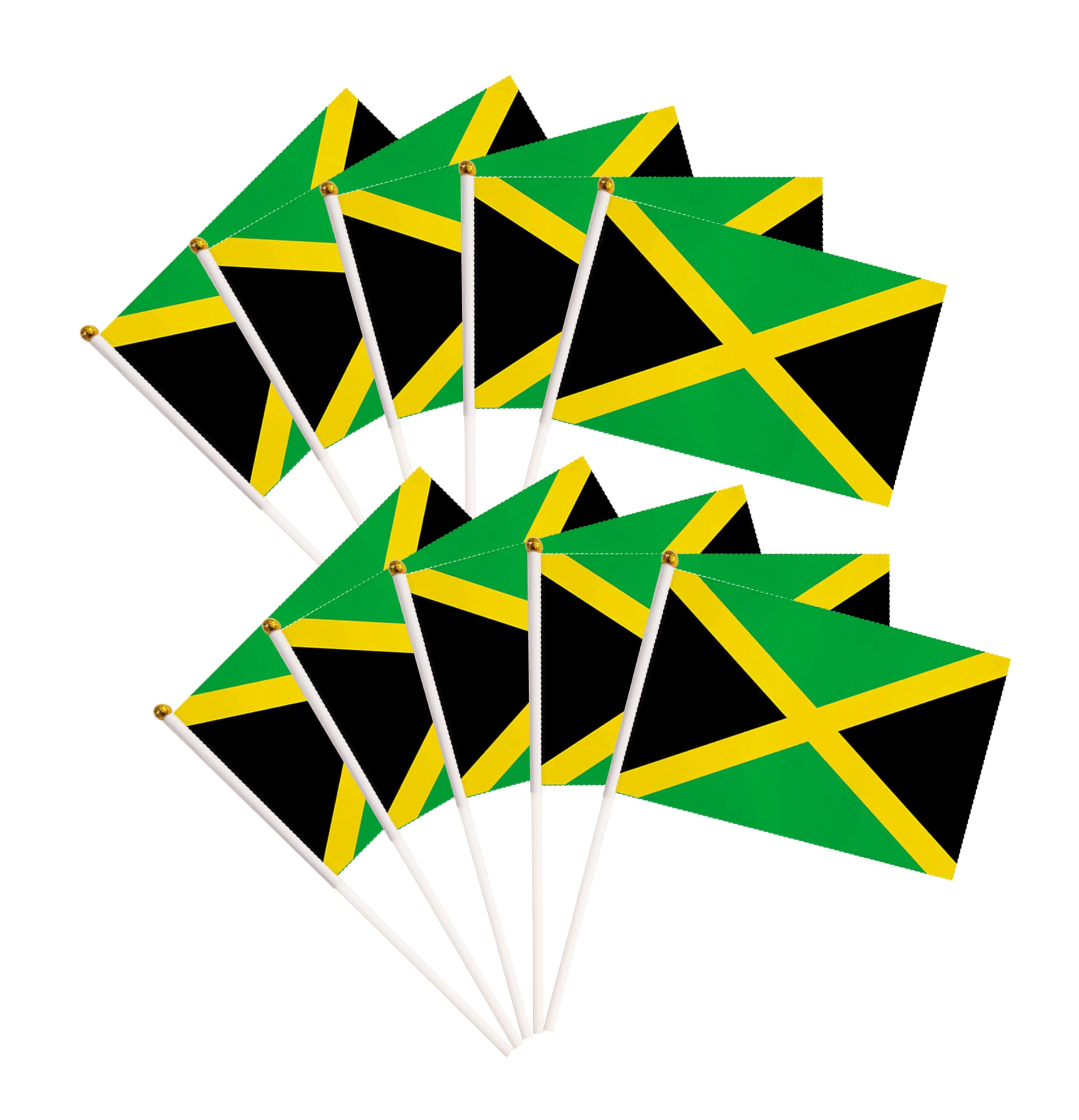 tibijoytibijoy 50 Pack Jamaica Jamaican Flags Small Mini Hand Held Jamaica Jamaican Flags on Stick Flags, Miniature National Country Flags,Party Decorations Supplies for Parades,International Festival