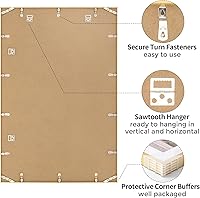 Vista 382 de Fun Memories Portarretratos de metal de 16 x 20 pulgadas con paspartú de 11 x 14 pulgadas, acabado de aluminio cepillado, parte delantera de vidrio