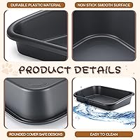 Vista 3 de Uiifan 3 cajas de arena para gatos mayores de entrada baja, caja de arena de gran tamaño para mascotas de entrada baja con parte superior abierta