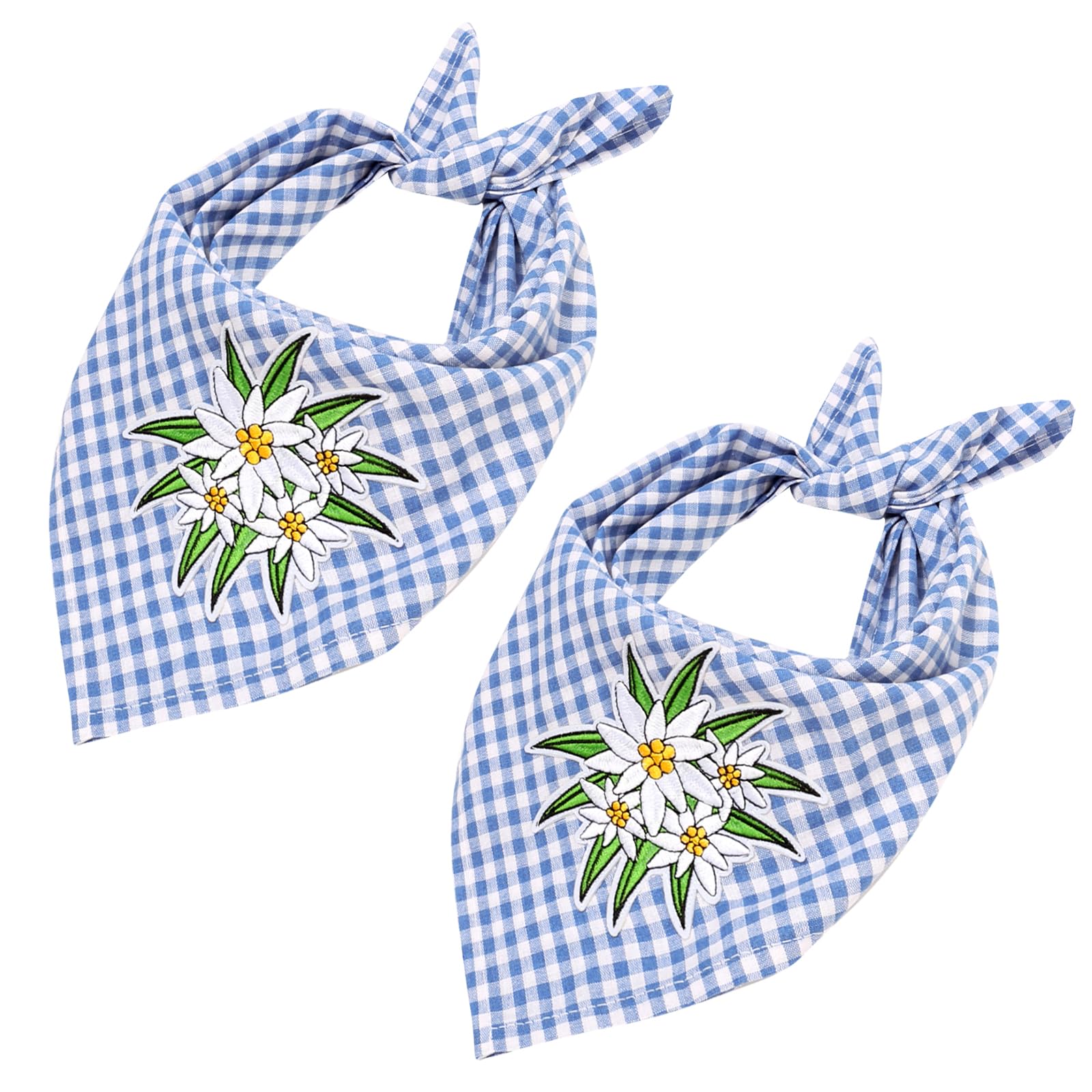 2 piezas Oktoberfest Trachtentuch Fiesta de la cerveza bufanda azul blanco Baviera damas bufanda tradicional Accesorios Oktoberfest para fiesta de la cerveza Bufanda bandana
