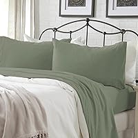 Vista 18 de Great Bay Home Cotton Jersey Knit Twin Sheet Set - Ultra-Soft, Stretchy, Heathered Melange Denim Blue Bed Sheets - Cozy, Soft T-Shirt Sheet &
