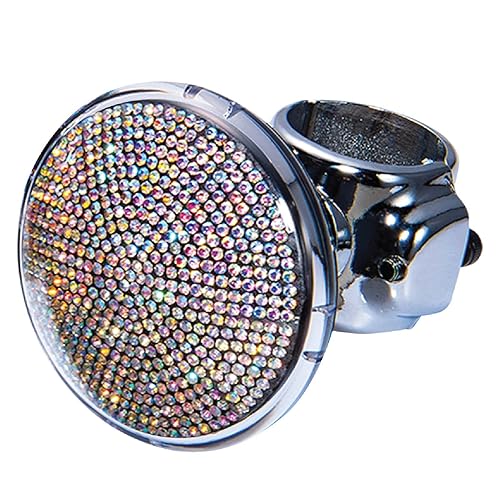 Large Steering Wheel Knob Spinner Bling - Compatible with Thick Steering Wheels, Smooth Suicide Knob with Bearing Easy Installation - Suitable for SUV, Trucks, Vans and Sport Steering Wheels - Large - Bling-White