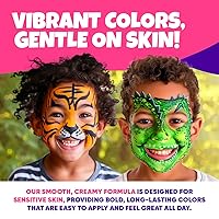 Vista 7 de Blue Squid Kit de pintura facial para niños – 4.23 oz Kit de pintura facial paleta, plantillas, 12 colores – Seguro para pieles sensibles, kit